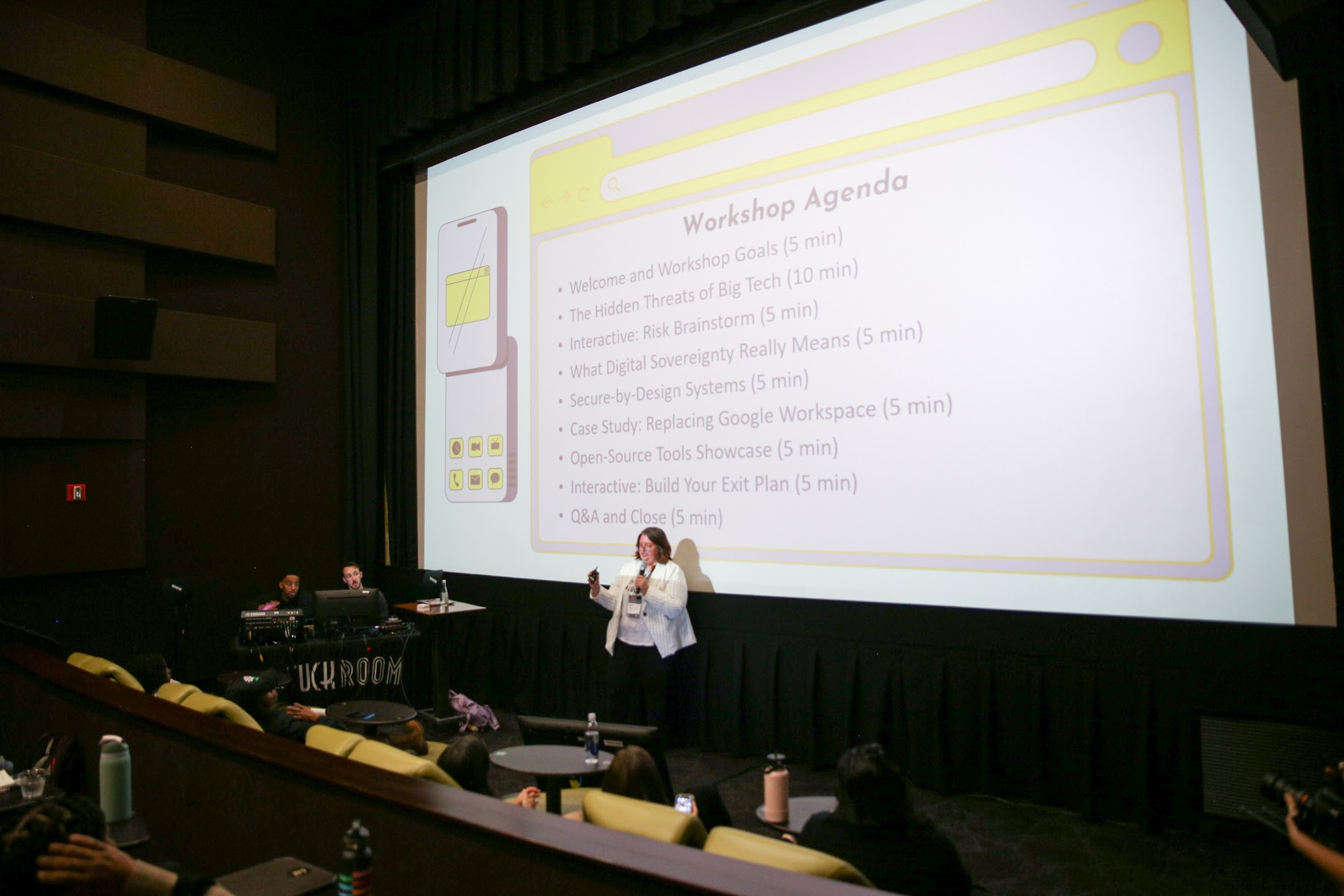 Violet leading the Building Tech Sovereignty workshop in New York City